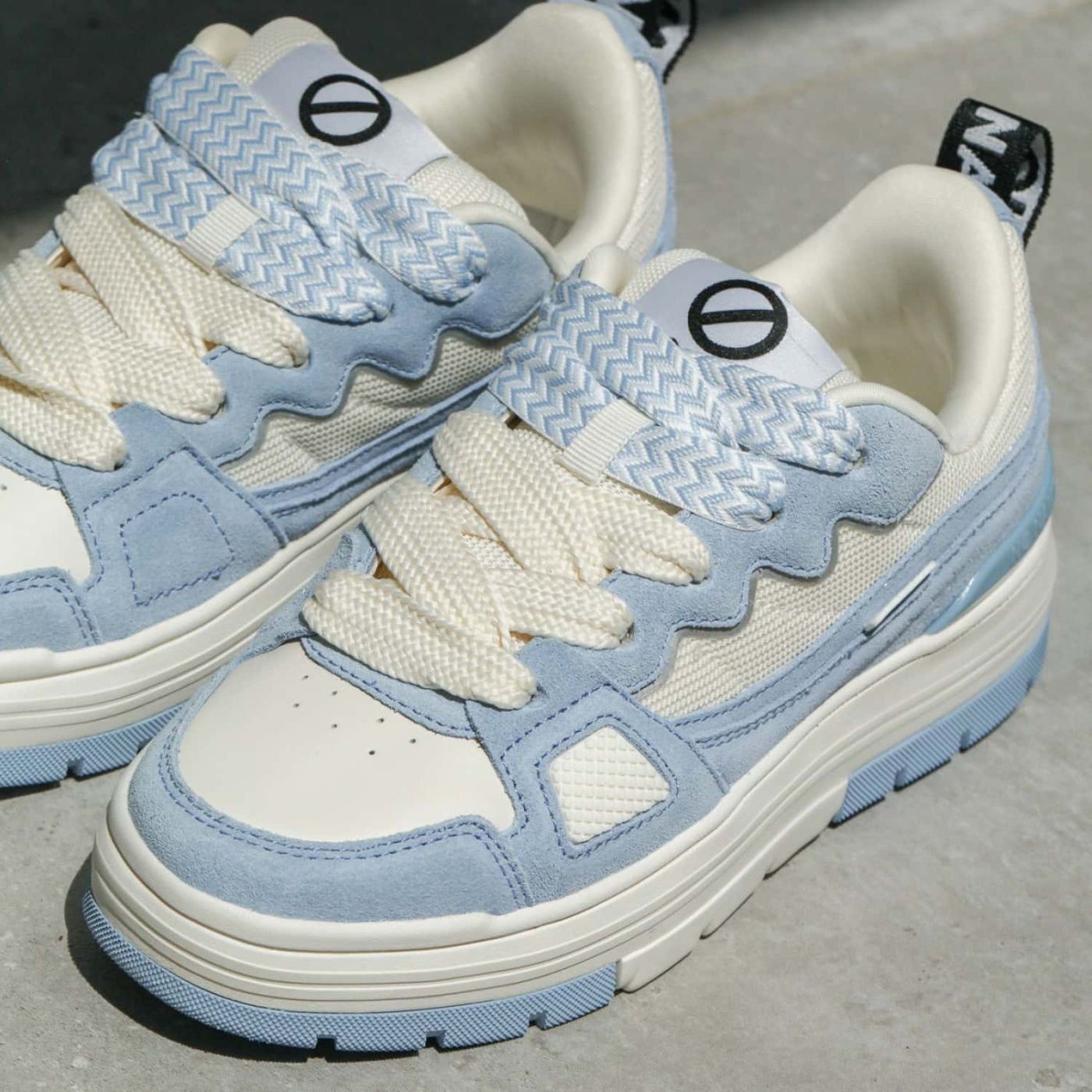 NOLLIE SNEAKER W - SUEDE/MESH/NAPP - BLEU/BLANC CASSE